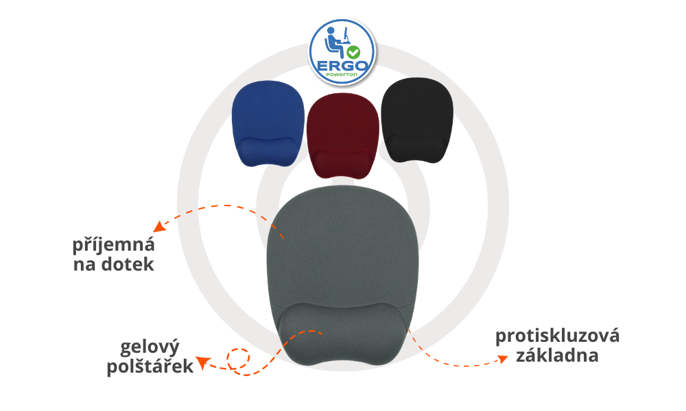 ergonomická podložka pod myš a zápěstí